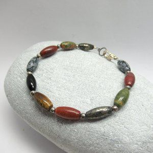 Gemstone long ovals bracelet